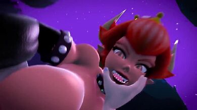 Reborn as a Sexy Bowsette, She Fucks the Angle in an Amateur SFM Video