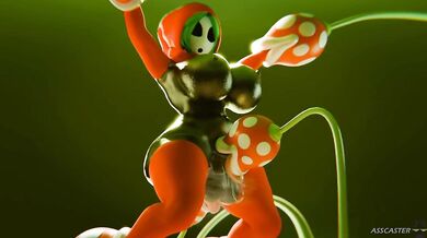 Big Breasted Babe with a Big Penis becomes Sucked Dry by Piranha Plants! as the plant life devours her assets and leaves her helplessly flaccid