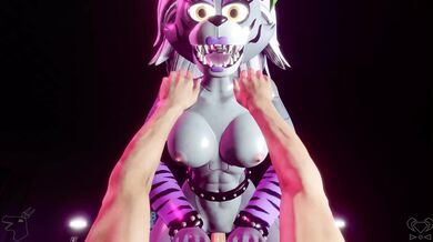 Roxanne, the wolf-girl, mounts your hard shaft and rides you with wild abandon