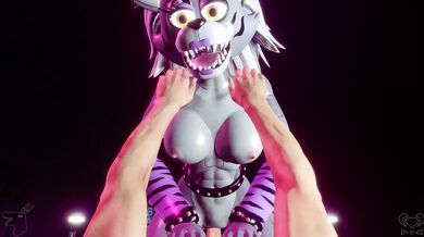 Roxanne, the wolf-girl, mounts your hard shaft and rides you with wild abandon