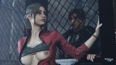 Claire, Leon and Ada Went to the Beach [Claire Redfield And Leon Fucking [scissors]