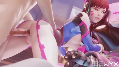 Overwatchs DVA Gets Taken from Behind by Bewyx, the Anal Queen!