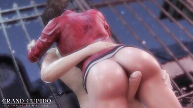 Claire Redfield gets her pussy licked by a giant dick