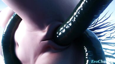 The forbidden love between Tifa and a tentacled sea creature in the deep blue ocean