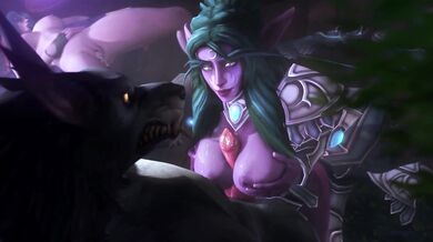 The ecstatic cries of pleasure from a werewolf beauty in heat, captured on film for your viewing pleasure