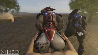 The Human Male and Female Sangheili - A Hentai Stress Relief Session with Niki3d