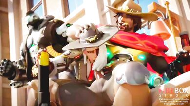 McCree gets an amazing blow job from Ashe in the hot firebox studio
