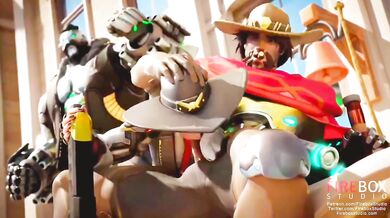 McCree gets an amazing blow job from Ashe in the hot firebox studio