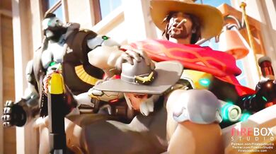 McCree gets an amazing blow job from Ashe in the hot firebox studio