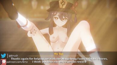 After a long day of chores, Hu Tao decides to take some time for herself and indulge in her secret passion