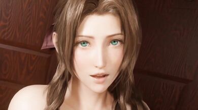 Watch as Aerith from Final Fantasy gets intimate with her lover in a steamy PMV porn video!