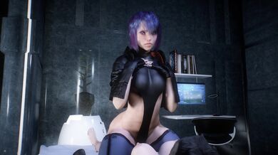 Watch as Motoko gets fucked by a giant robotic penis in this steamy sex scene!