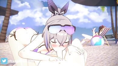 Horny Siren sucks her mates cock while sunbathing