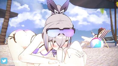 Horny Siren sucks her mates cock while sunbathing