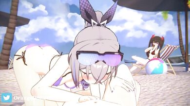 Horny Siren sucks her mates cock while sunbathing