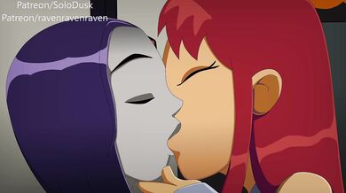 Raven and Starfire have a hot and steamy solo session in the forest under the light of dusk