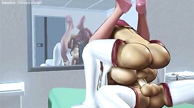 The Hottest Nurses Bathroom Break! 3 Sexy Nurses take a Relief after a Busy Night Shift