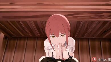 The Blowjob Queen Makima Gives a Sensational Blowjob to Rinjo 18