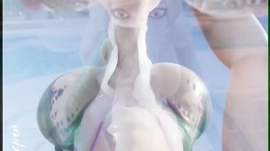 Watch as the sleepy keeper awakens your erotic desires with a sensual throat massage therapy