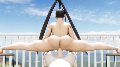 Erotic Vacation In Japan - Ibuki Ibuki gets fucked doing the splits on a balcony in Japan [TheDirtDen]com