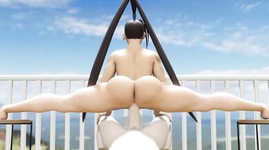 Erotic Vacation In Japan - Ibuki Ibuki gets fucked doing the splits on a balcony in Japan [TheDirtDen]com