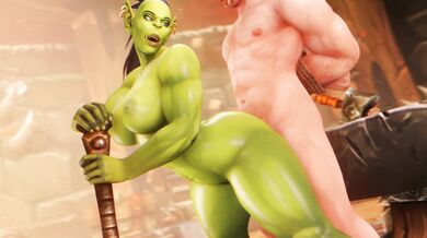 Watch as a muscular dwarf with an impressive member invades the orc woman’s tight pussy This non-stop fuckfest is one you won’t forget!