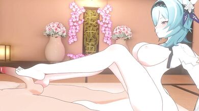 [SeventyFive3D] Eula footjob - Nude (Genshin Impact)