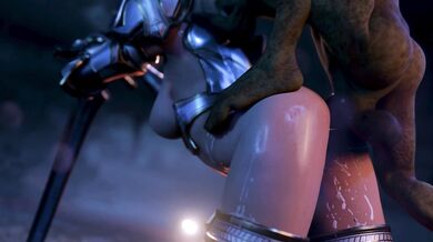 The Goblin Queen takes the Elf Knight as her slave and dominates him completely in this hot hentai fantasy video!