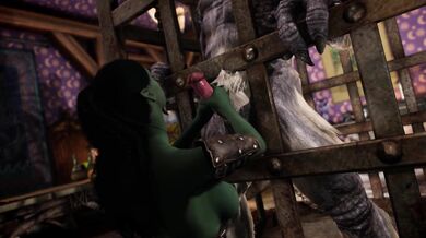 The seductive elf princess yearns for the massive member of the fierce troll warrior, and their steamy intercourse leaves her satisfied beyond belief