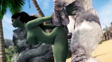 The seductive elf princess yearns for the massive member of the fierce troll warrior, and their steamy intercourse leaves her satisfied beyond belief