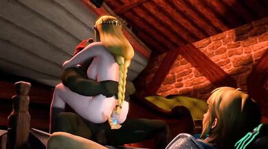 Zelda gets Assfucked by Ganon while Link Waits Patiently