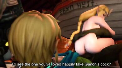 Zelda gets Assfucked by Ganon while Link Waits Patiently