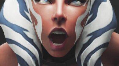 Ahsoka and her naughty friends get down and dirty in a gangbang that leaves them all covered in body writings