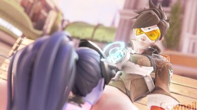 A hot-blooded widow, Tracer, dives into her lovers muff with a passion that burns brighter than Cawneils love for video games