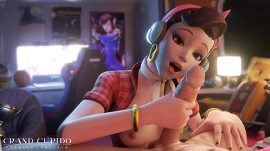 Watch as two sexy Overwatch characters, Dva and Mei, enjoy a big dick together in part 2 of this hot hentai porn video