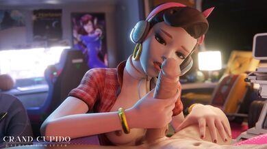 Watch as two sexy Overwatch characters, Dva and Mei, enjoy a big dick together in part 2 of this hot hentai porn video