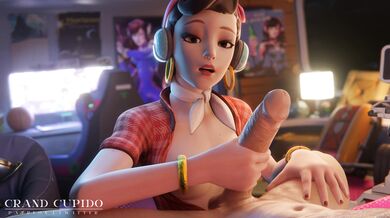 Watch as two sexy Overwatch characters, Dva and Mei, enjoy a big dick together in part 2 of this hot hentai porn video