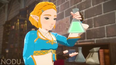 Sexy Zelda crafts an erection potion and invites Link to test it out