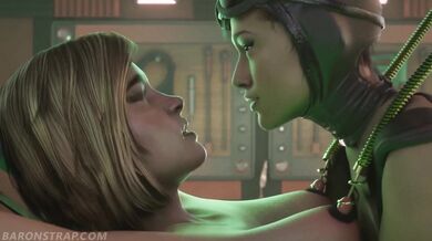 Watch Powergirl and Catwoman engage in BDSM scenes with Baron Strap!