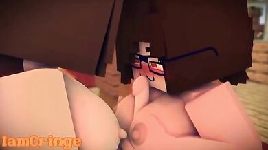 Minecraft Adventure: Finding a Hot Futanari Cutie and Getting Fucked by Her