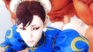 Urien has fun in Chun Li