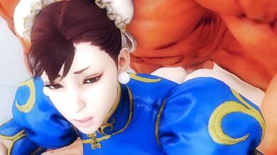 Urien has fun in Chun Li