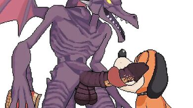 Ridley and Duck Hunt Dog join forces to become a powerful Doubles Team in this erotic porn video