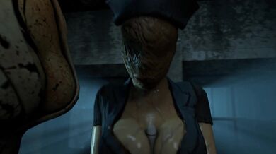 A silent nurse with a bubble head is enjoying the most pleasurable act of paizuri in her quiet room at the hospital