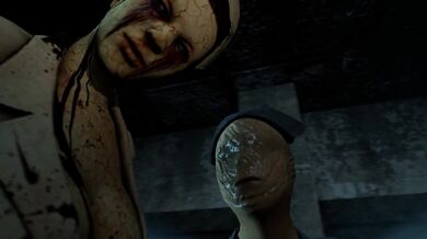 A silent nurse with a bubble head is enjoying the most pleasurable act of paizuri in her quiet room at the hospital