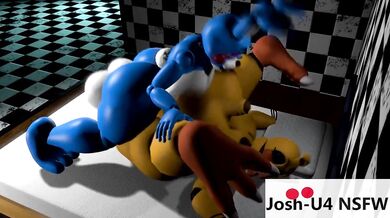 Toy Boy Bonnie Loving With Whithered Chica, A Thirsty Snakes Satisfaction