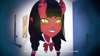 Watch as Meru, the Succubus, satisfies 4 men in crystal clear 60fps AI