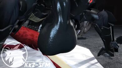 Blade the hedgehog seductively pleasures Sami in SFM/PMV style