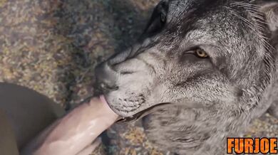 ``` The wolf with a big dick blows his furry lovers mind in Wet Furs!