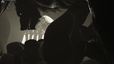 The werewolf takes the beautiful Yorha from behind as she moans in pleasure!